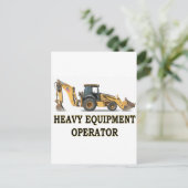 BACK-HOE-LADER BRIEFKAART (Staand voorkant)