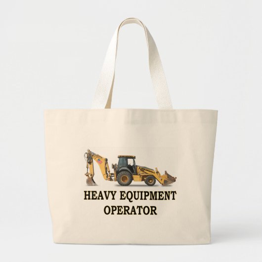 BACK-HOE-LADER GROTE TOTE BAG (Voorkant)