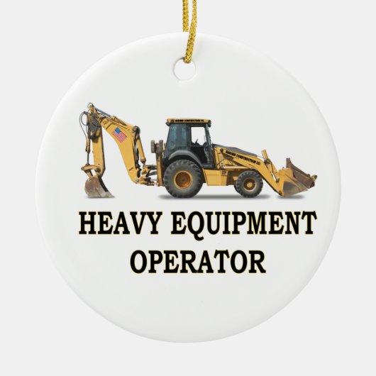 BACK-HOE-LADER KERAMISCH ORNAMENT (Voorkant)