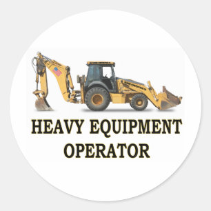 BACK-HOE-LADER RONDE STICKER