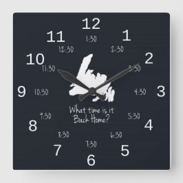 Back Home Time - EST Edition Vierkante Klok