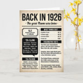 Back in 1926, 100th Birthday Card, Custom Name Kaart (Gele Bloem)