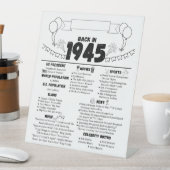 Back in 1945 Birthday Memories Reclamebord Met Voetstuk (Insitu)