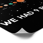 Back In My Day We Had 9 Planets Funny Galaxy Space Poster (Hoek)