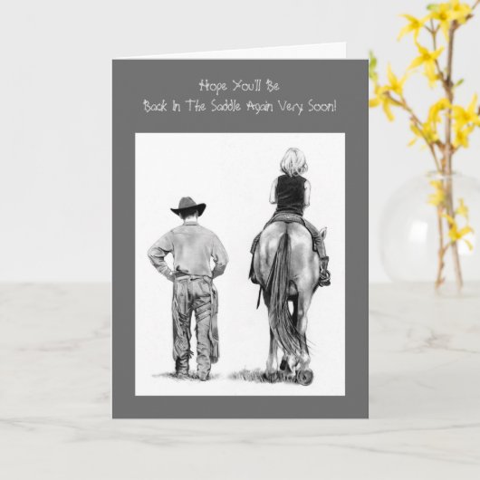 Back In The Saddle beroemd gemaakt door Get Well: Kaart (Gele Bloem)