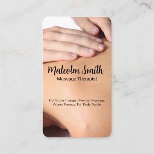 Back Massage | Health Spa Afsprakenkaartje (Voorkant)