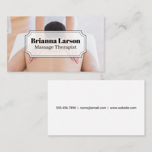 Back Massage sessie Visitekaartje (Voorkant / Achterkant)