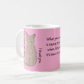 Back of Cat Light Pink Koffiemok (Voorkant links)