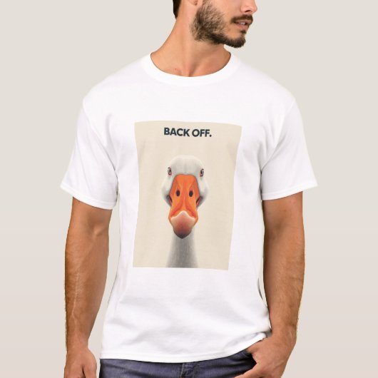 Back Off Gans – Grappig Confrontatie Dier Desi T-shirt (Voorkant)