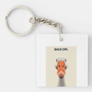 Back Off Goose – Grappige Confrontatie Dier Ontwer Sleutelhanger