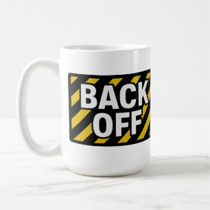 Back Off Warning Sticker – Vet zwart en geel Koffiemok