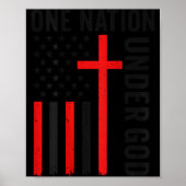 Back One Nation Under God American Flag Christian  Poster (Voorkant)