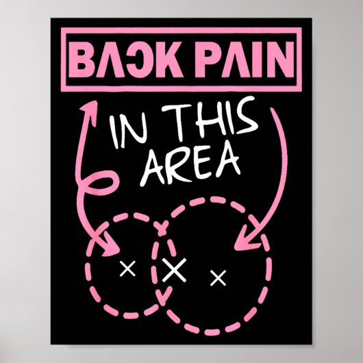 Back Pain In This Area Funny  Poster (Voorkant)