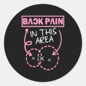 Back Pain In This Area Funny Ronde Sticker (Voorkant)