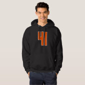 Back Print Orange Sports Block Number 41 For Sport Hoodie (Voorkant volledig)