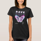 Back Print Rave Butterfly Techno Hardtechno Raving T-shirt (Voorkant)
