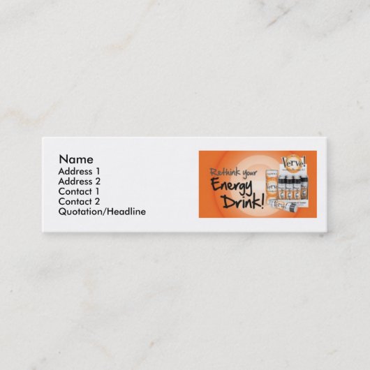 back_rethink, Naam, Adres 1, Adres 2, Conta.. Mini Visitekaartje (Voorkant)