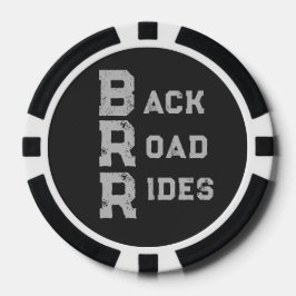 "Back Road Rides" Logo Grijze belettering Poker Chips