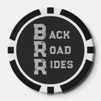 "Back Road Rides" Logo Grijze belettering Poker Chips