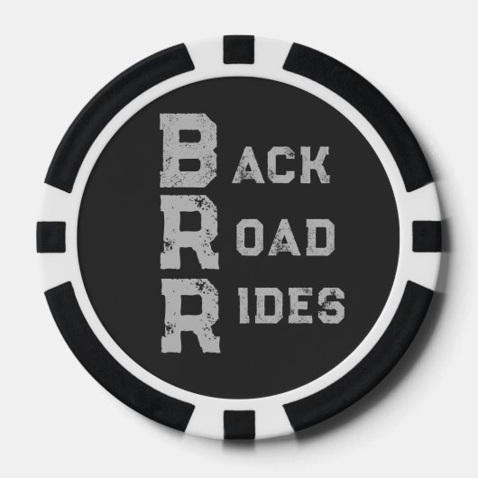 "Back Road Rides" Logo Grijze belettering Poker Chips (Voorkant)