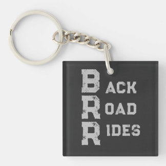 "Back Road Rides" Logo Grijze belettering Sleutelhanger