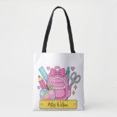back School Rainbow Teacher Life Tote Bag (Voorkant)