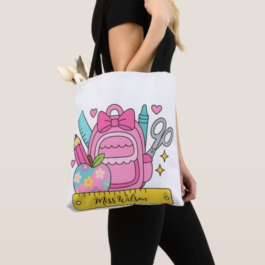 back School Rainbow Teacher Life Tote Bag (Dichtbij)
