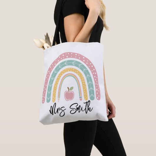 back School Rainbow Teacher Life Tote Bag (Dichtbij)