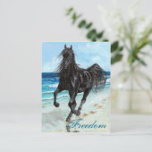 Back Stallion Arabian horse Freedom briefkaart (Staand voorkant)
