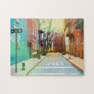Back Street America Impressionistische Pop Art Legpuzzel