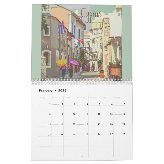 Back Streets van de Wereld Fijnkunst Kalender (Feb 2026)