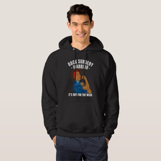 Back Surgery Warrior African American Women Black  Hoodie (Voorkant volledig)