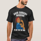 Back Surgery Warrior African American Women Black T-shirt (Voorkant)