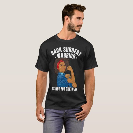 Back Surgery Warrior African American Women Black T-shirt (Voorkant volledig)