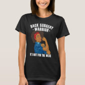 Back Surgery Warrior African American Women Black T-shirt (Voorkant)