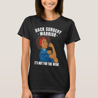 Back Surgery Warrior African American Women Black T-shirt