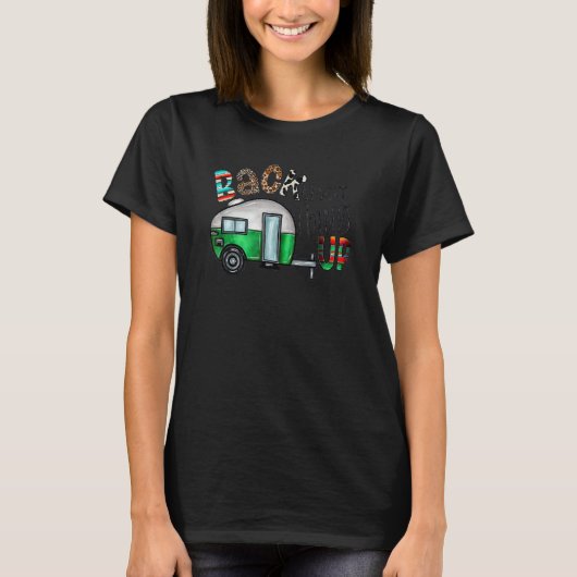 Back That Thing Up Happy Camper Western Luipaard C T-shirt (Voorkant)