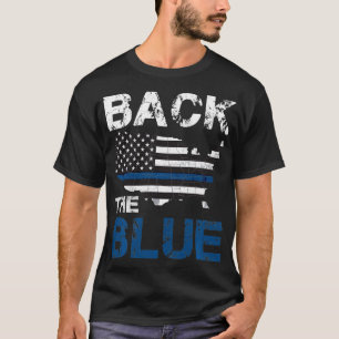Back the Blue Defing the Police American Flag USA T-shirt