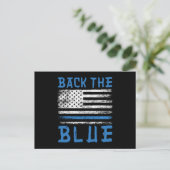 Back the Blue Police USA Vlag politieman Gi Briefkaart (Staand voorkant)