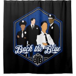 Back the Blue Support Police Officers Douchegordijn