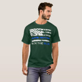 Back the Blue Thin Blue Line American Flag T-shirt (Voorkant volledig)