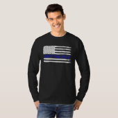 Back The Blue USA Flag  for Unisex Police Officer T-shirt (Voorkant volledig)