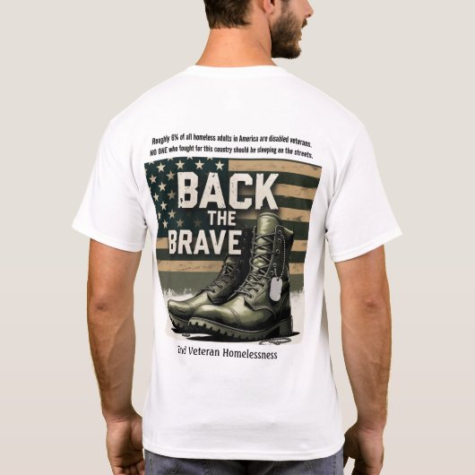 Back the Brave – Veteran Homelessness  T-shirt (Achterkant)