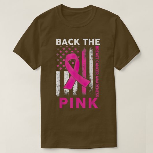 Back the Pink Breast Cancer Awareness American Fla T-shirt (Design voorkant)