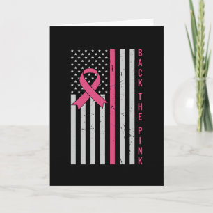 Back The Pink USA Flag Breast Cancer Awareness Kaart
