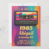 Back to 80's Vintage Birthday Invite Kaart (Voorkant)