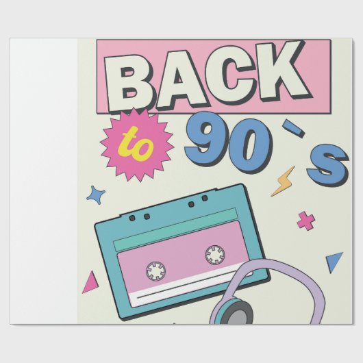 Back to 90s cadeaupapier (Vlak)