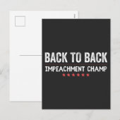 Back to Back Impeachment Champ Feestdagenkaart (Voorkant / Achterkant)