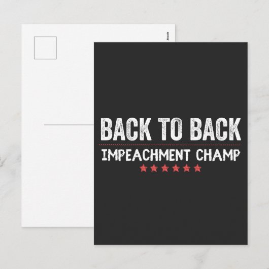 Back to Back Impeachment Champ Feestdagenkaart (Voorkant / Achterkant)