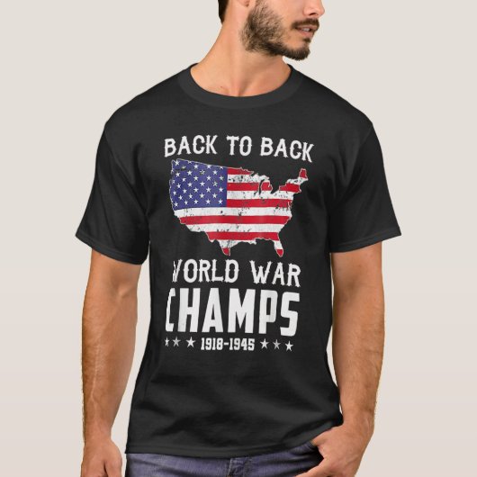 Back To Back Undefeated World War Champs - 4th Of T-shirt (Voorkant)
